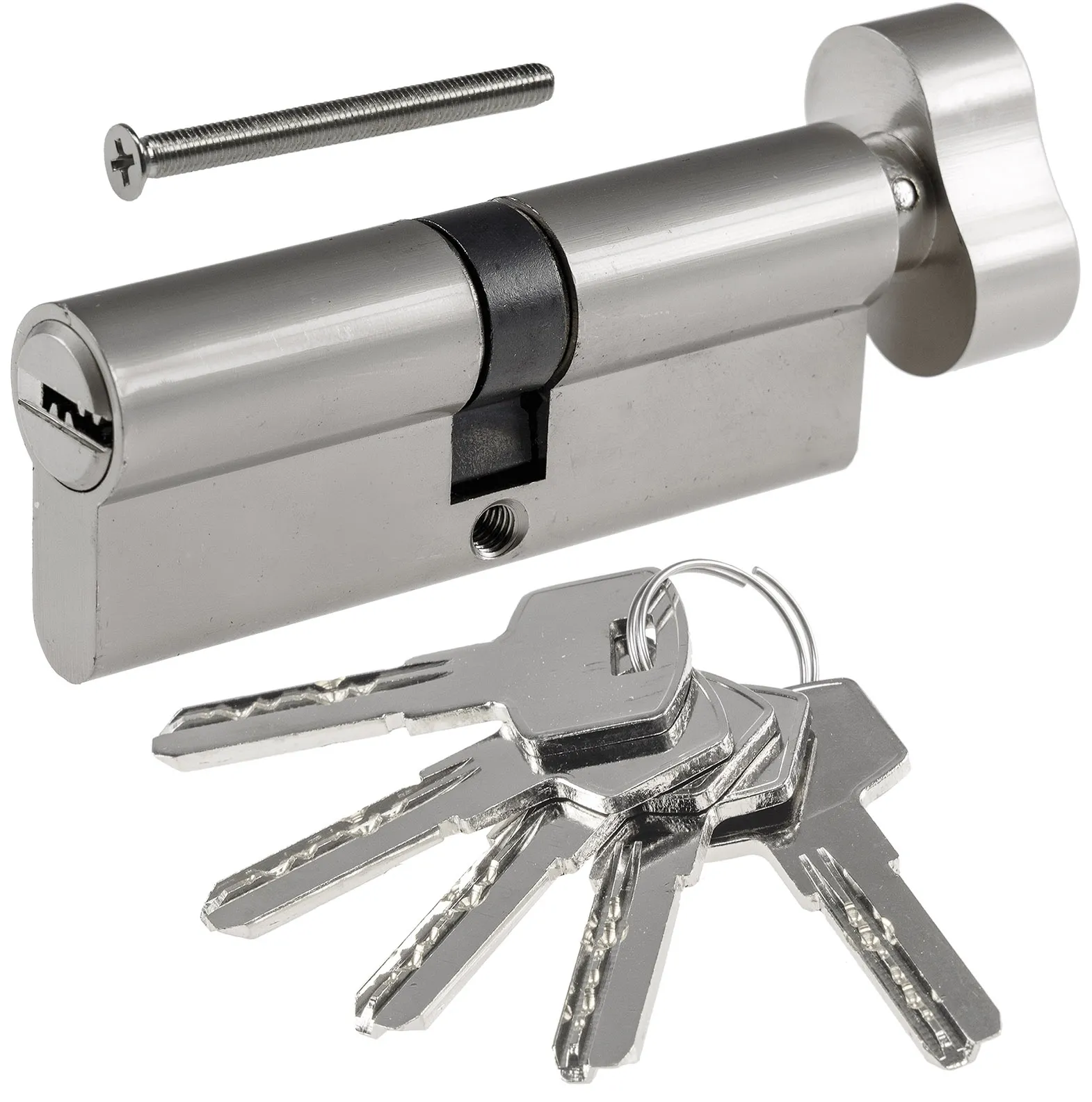 Schließzylinder 80mm (40+40mm) mit Knauf Profil-Zylinder, 5 Sicherheits-Schlüssel Schließzylinder 80mm (40+40mm) mit Knauf Profil-Zylinder, 5 Sicherheits-Schlüssel