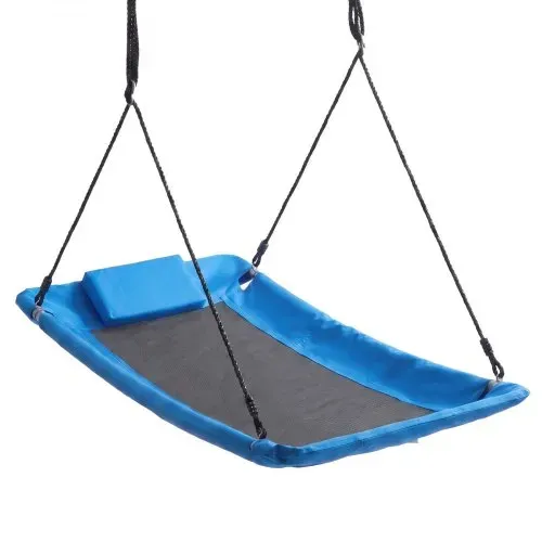 VEVOR Nestschaukel Tellerschaukel Familienschaukel 317 kg 149x77 cm Blau, für Outdoor & Indoor, Schaukelsitz aus 900D Oxford-Gewebe mit 2 Aufhängegurten, Verstellbaren Seilen & Abgerundeten Kanten – Bild 10