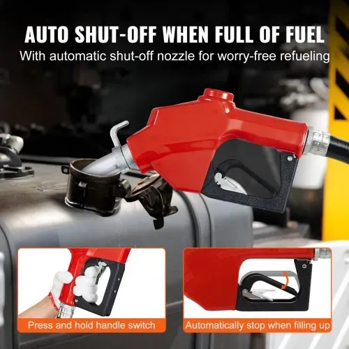 VEVOR Kraftstoffpumpe, 12 V DC, 20 GPM, 1/4 PS, Dieselpumpe mit automatischer Düse, Auslassschlauch und Saugrohr für Benzin, Diesel, Kerosin, Ethanol- und Methanolmischungen und Biodiesel – Bild 2