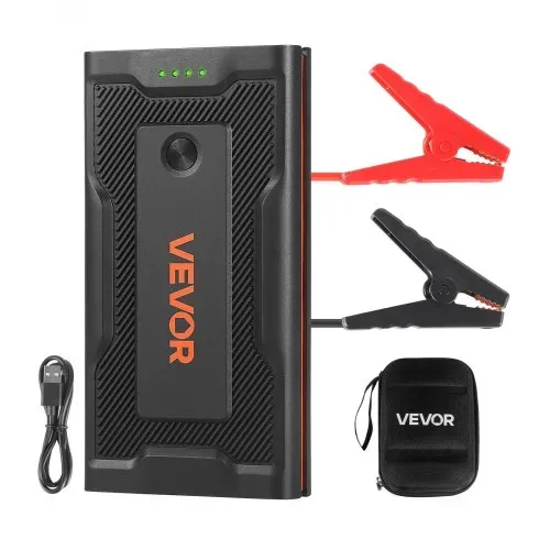 VEVOR Starthilfe Powerbank, Starthilfegerät 1000A Spitzenstrom mit LED-Taschenlampe & Kabel für Motor bis zu 5L Benzin/3L Diesel, Tragbarer Booster mit Schnellladung & Sicherheitsschutz für Notfall – Bild 8