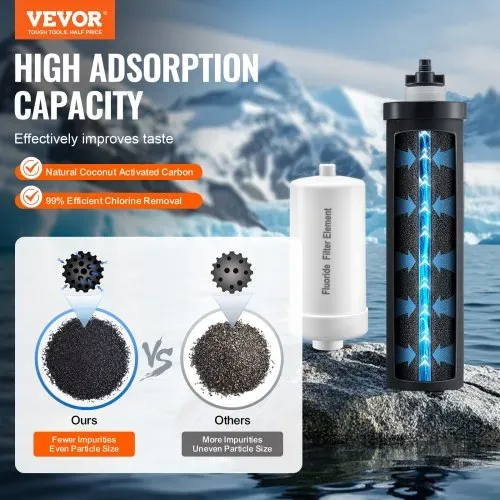 VEVOR Wasserfilter-Ersatz Reinigungselemente Ersatzfilter, Schwerkraft-Wasserfiltersystem-Ersatz, kompatibel mit den meisten Marken, 4er-Pack (2 Aktivkohlefilter + 2 Entfluorierungsfilter) VEVOR Wasserfilter-Ersatz Reinigungselemente Ersatzfilter, Schwerkraft-Wasserfiltersystem-Ersatz, kompatibel mit den meisten Marken, 4er-Pack (2 Aktivkohlefilter + 2 Entfluorierungsfilter)