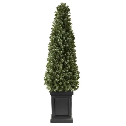 VEVOR Künstliche Pflanze 2 Stk. Künstlicher Buchsbaum mit PP-Topf 1000mm, Dekopflanze für Wohnzimmer Balkon Büro Veranda Garten Terrase, UV-Beständig, Kunstbaum aus PE, Naturgetreu, Indoor & Outdoor – Bild 8