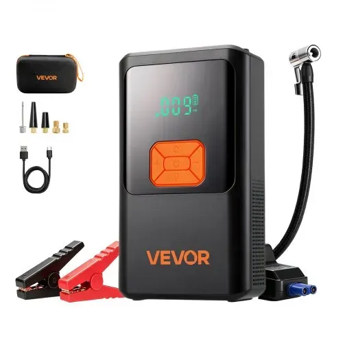 VEVOR Starthilfe Powerbank 4000 A Tragbarer Starthilfegerät Starter Booster für 9 L Benzin & 8 L Dieselmotoren, 150 psi Reifendruck, LED-Taschenlampe, ABS-PC-Gehäuse, Verpolungs- und Kurzschlussschutz – Bild 7
