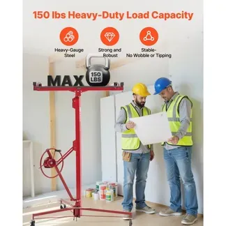 VEVOR Plattenheber bis max. 68 kg, 4877 mm Höhe, Gipskartonheber mit verstellbarem Teleskoparm, Rigipsplatten, Trockenbau-Heber, Panelheber, Hebezeug, Werkzeuge, für Decken- & Wandmontage (Rot) VEVOR Plattenheber bis max. 68 kg, 4877 mm Höhe, Gipskartonheber mit verstellbarem Teleskoparm, Rigipsplatten, Trockenbau-Heber, Panelheber, Hebezeug, Werkzeuge, für Decken- & Wandmontage (Rot)