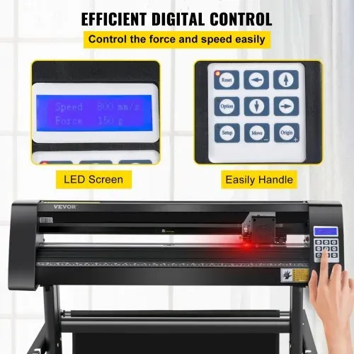 VEVOR Vinyl Schneideplotter 870 mm Folienschneider Leistung 95 W Spannung AC 85-264 V, Plottermaschine Halbautomatisch mit Ständer, Signmaster-Software, Aluminiumlegierung, ARM, DMPL / HPGL, Windows – Bild 2