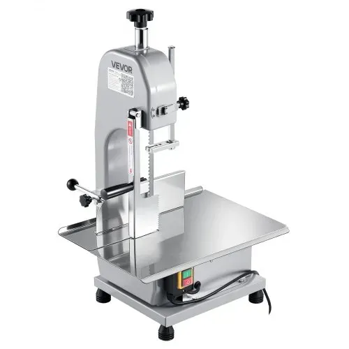 VEVOR Kommerzielle elektrische Fleischbandsäge Knochenschneidemaschine, 650 W Tisch-Knochensäge, 315 x 460 mm Werkbank, Gefrierfleischschneider für Schweinefleisch Rindfleisch Silber – Bild 9