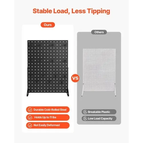 VEVOR Stecktafel Displayständer, 440x330 mm, Präsentationsständer mit 30 Haken, Tafelplatte aus Stahl für Lebensmittelgeschäfte, Einzelhandelsgeschäfte & Juweliergeschäfte, (2 Stk.) – Bild 2