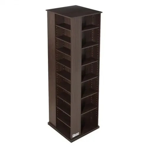 VEVOR Medienregal 475x475x1636 mm, CD-Turm, Drehbares Bücherregal mit 34 Fächern für CDs, DVDs, Bücher & Spiele-Discs, DVD-Ständer für Wohnzimmer, Homeoffice & Aufnahmeraum, Braun – Bild 9