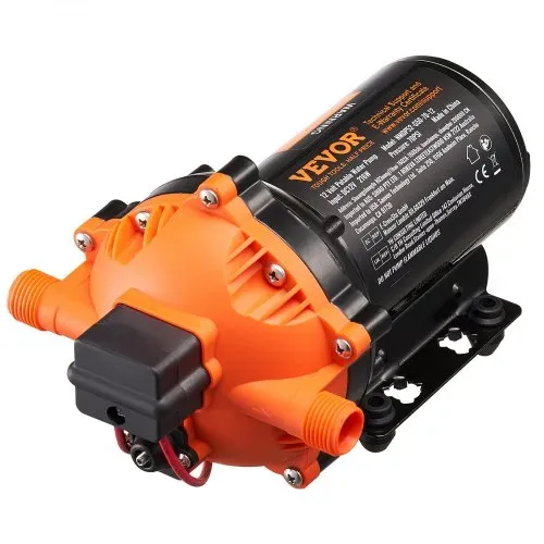 VEVOR 12-V-Membranpumpe, 18,93 L/min, 5-Kammer-DC-Wasserpumpe mit automatischem Druckschalter 40–100 PSI einstellbar, 70 PSI, 1/2 Zoll MNPT-Anschluss, für Wohnmobil, Yacht, Imbisswagen, Camper, Marine – Bild 9