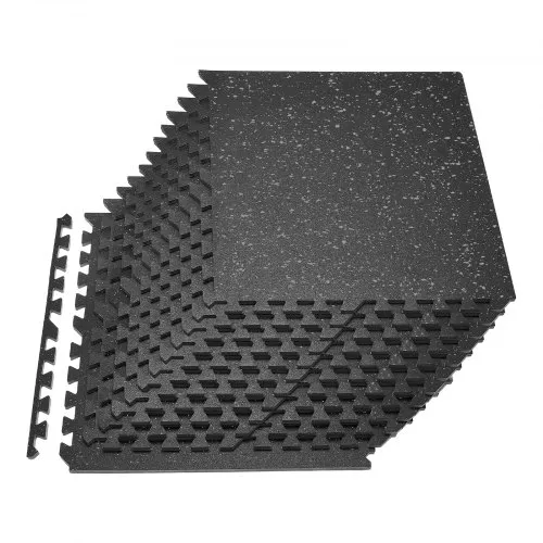 VEVOR 24 x Puzzlematte Bodenschutzmatte 610 x 610 x 14 mm, Hochdichte EVA-Schaumstoffmatte, Ineinandergreifende Fitnessmatte Gymnastikmatte Sportmatte, Trainingsmatte (Schwarz) mit Grauen Punkten VEVOR 24 x Puzzlematte Bodenschutzmatte 610 x 610 x 14 mm, Hochdichte EVA-Schaumstoffmatte, Ineinandergreifende Fitnessmatte Gymnastikmatte Sportmatte, Trainingsmatte (Schwarz) mit Grauen Punkten