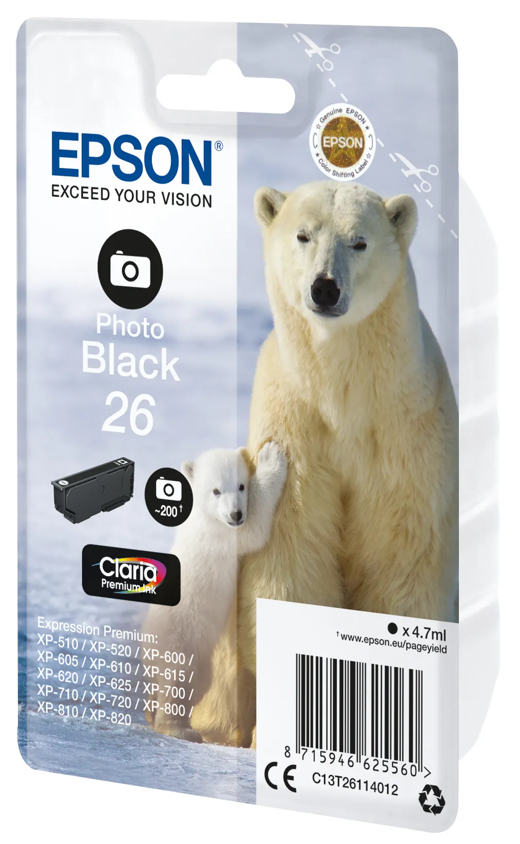 Epson Polar bear Singlepack Photo Black 26 Claria Premium Ink – Bild 2