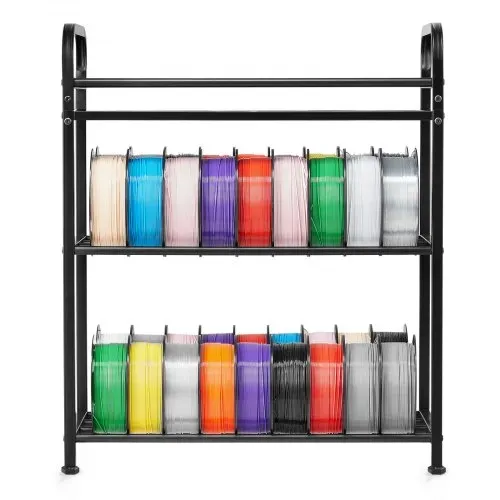 VEVOR Filament Lagerregal für 3D-Drucker, 3 Ebenen, 680 x 400 x 880 mm, Filamentspulenhalter auf Rädern, 3D-Druckerzubehör Organizer für 3D-Druckstudio, Büro, Werkstatt, Schwarz – Bild 8