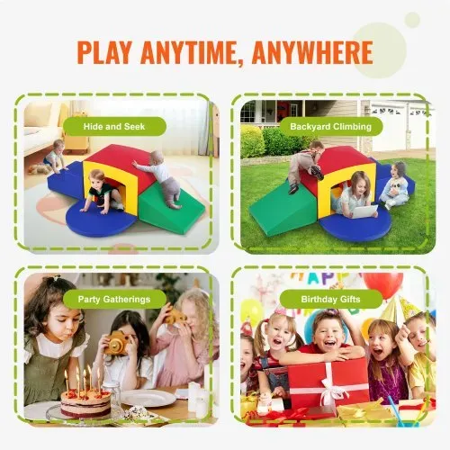 VEVOR Kleinkind-Kletterspielzeug für Innenbereich, 5-teiliges Kletter-, Krabbel-, Tunnelspielgerät, Schaumstoff-Kletterspielzeug, Kinder-Tunnellabyrinth, für Kinder im Vorschulalter – Bild 5