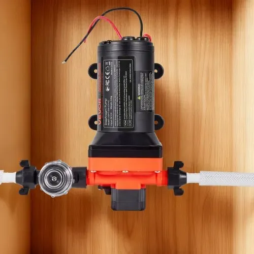VEVOR Membranpumpe, 12 V DC, 18,9 L/min, selbstansaugende 4-Kammer-Membranwasserpumpe mit automatischem Druckschalter, 4,8 bar Druck, für Wohnmobil, Wohnwagen, Schiff, Yacht, Autowäsche – Bild 7