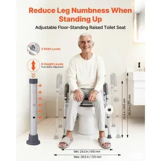 VEVOR Toilettensitzerhöhung Toilettenerhöhung (verstellbare Höhe & Breite) mit Armlehnen & 181 kg Tragkraft & 4 Beinen, erhöhter Toilettensitz für ältere Menschen Senioren Behinderte Schwangere VEVOR Toilettensitzerhöhung Toilettenerhöhung (verstellbare Höhe & Breite) mit Armlehnen & 181 kg Tragkraft & 4 Beinen, erhöhter Toilettensitz für ältere Menschen Senioren Behinderte Schwangere