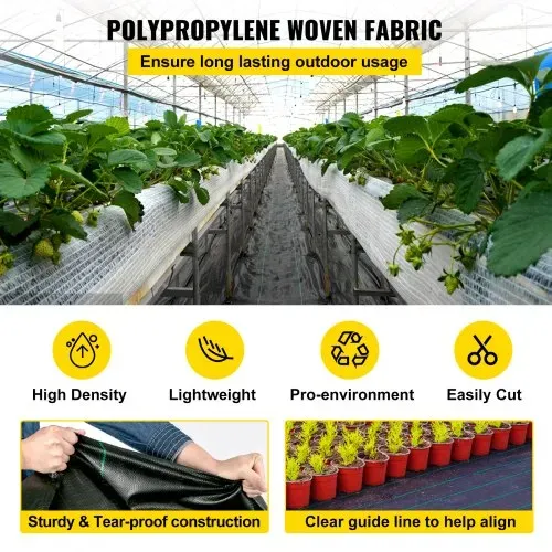 VEVOR 6x300Ft Unkrautschutzvlies Hochleistungsfähig Unkrautvlies Gartenvlies Reißfest – Bild 2
