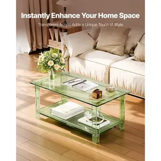 VEVOR Couchtisch Sofatsich aus Acryl, 2-stufiger Beistelltisch mit Ablagefläche, moderner rechteckiger Arcyltisch ideal für Esszimmer Kücheninsel Restaurant Büro, 50 x 80 x 40 cm (Grün) VEVOR Couchtisch Sofatsich aus Acryl, 2-stufiger Beistelltisch mit Ablagefläche, moderner rechteckiger Arcyltisch ideal für Esszimmer Kücheninsel Restaurant Büro, 50 x 80 x 40 cm (Grün)