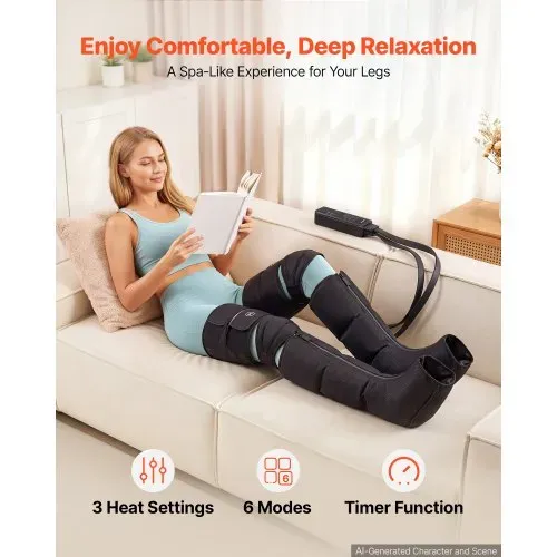 VEVOR Beinmassagegerät Lymphdrainage Gerät mit Luftkompression & 6 Modi, für Tägliche Entspannung, 9 Intensitätsstufen 3 Wärmestufen Automatische Abschaltfunktion, inkl. Aufbewahrungstasche Adapter VEVOR Beinmassagegerät Lymphdrainage Gerät mit Luftkompression & 6 Modi, für Tägliche Entspannung, 9 Intensitätsstufen 3 Wärmestufen Automatische Abschaltfunktion, inkl. Aufbewahrungstasche Adapter