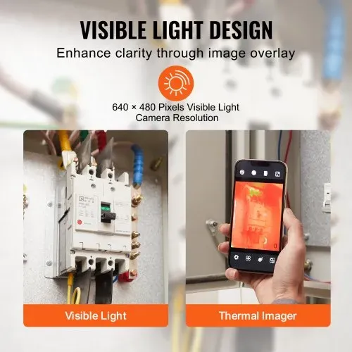 VEVOR Wärmebildkamera für Android und IOS, kabellose Infrarot-Wärmebildkamera mit 256 x 192 IR-Auflösung, WLAN und visueller Kamera, Wärmebildkamera mit 25 Hz Bildwiederholfrequenz für Smartphones – Bild 4
