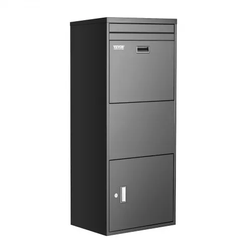 VEVOR Paketbriefkasten 1198x500x360 mm, Paketkasten mit Schloss, Paketbriefbox aus verzinktem Stahl mit Diebstahlschutzdesign, Packstation für Zuhause und das Büro, schwarz – Bild 8