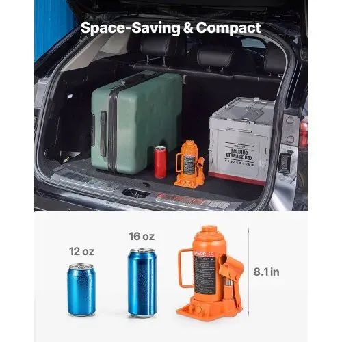 VEVOR hydraulischer Wagenheber Flaschenwagenheber 12 t 205–400 mm Hubbereich, Hochleistungs-Stempelwagenheber für Auto SUV Pickup Autoreparatur Hauslift landwirtschaftliche Geräte, Orange – Bild 4