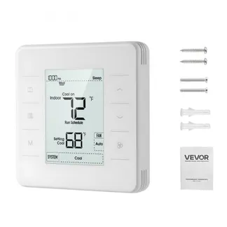 VEVOR Thermostat 7-Tage-programmierbar, Raumthermostat für Wärmepumpe, Klimaanlage, Fußbodenheizung, LED-Bildschirm mit Hintergrundbeleuchtung, großer Temperaturbereich von 5 bis 37 °C, weiß VEVOR Thermostat 7-Tage-programmierbar, Raumthermostat für Wärmepumpe, Klimaanlage, Fußbodenheizung, LED-Bildschirm mit Hintergrundbeleuchtung, großer Temperaturbereich von 5 bis 37 °C, weiß
