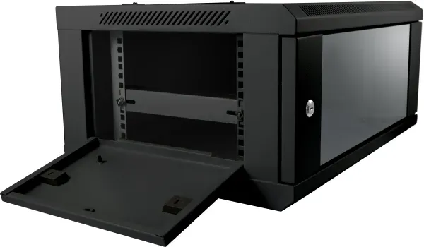 ALLNET 19"Wandgehäuse, 6HE, 1-teilig, T450mm, Schwarz, SMC-Serie, – Bild 3