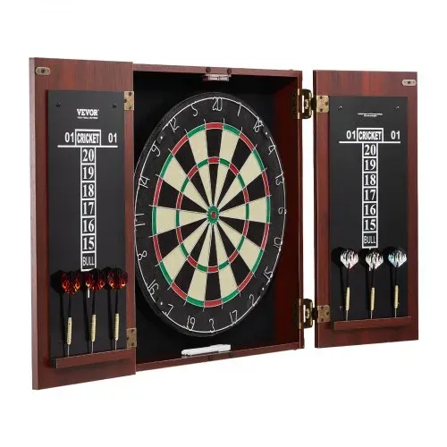 VEVOR Dartboard- und Schrankset Dartboard-Schrank in offizieller Größe, Dartscheibe 45 x 3,8 cm versteckbarer Dartschrank mit Stahlspitzen, komplett mit sämtlichem Zubehör, für Cricket-Spiele – Bild 8