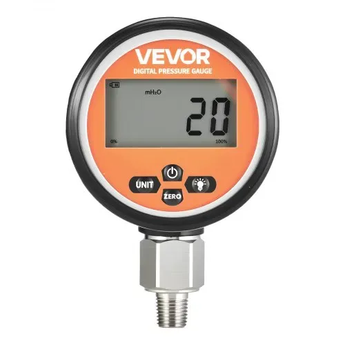VEVOR digitales Hydraulikdruckmessgerät, 0–700 Bar Hydraulikdrucksensor, Manometertester mit 1/4 Zoll NPT-Basiseingang für Baggerbaumaschinen, Hydraulikprüfmanometer Edelstahlgehäuse – Bild 9