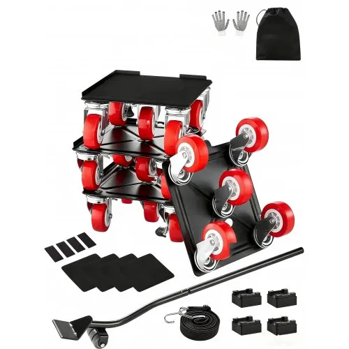 VEVOR Möbelwagen, 198 x 198 x 75 mm, max. Tragkraft 1575 kg, Möbeltransporter mit 5x um 360° drehbaren Rädern, Möbelhebe- & Schiebewerkzeugsatz für Haushaltsgeräte, Sofa, Kühlschrank, Waschmaschine VEVOR Möbelwagen, 198 x 198 x 75 mm, max. Tragkraft 1575 kg, Möbeltransporter mit 5x um 360° drehbaren Rädern, Möbelhebe- & Schiebewerkzeugsatz für Haushaltsgeräte, Sofa, Kühlschrank, Waschmaschine