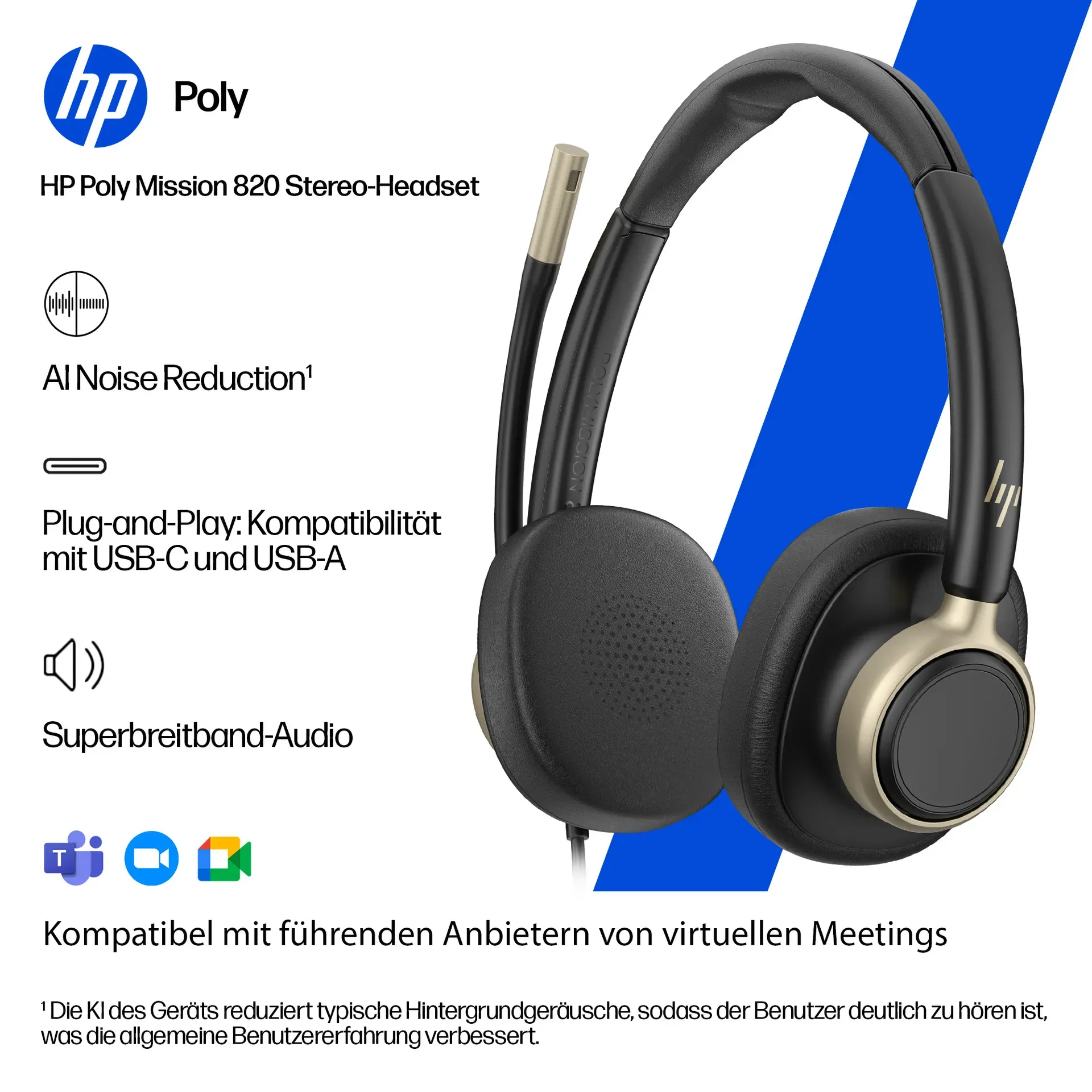 HP Poly Mission 815 Mono-Headset mit USB, kabelgebunden – Bild 5