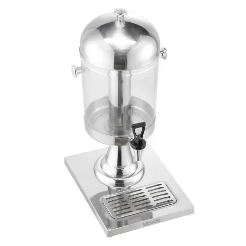 VEVOR Getränkespender (1 x 8 L) für Partys Saftspender (aus Edelstahl + Polycarbonat) mit tropfsicherem Zapfhahn & Sockel Wasserspender für Restaurants Partys, Limonade Eistee Spender – Bild 10