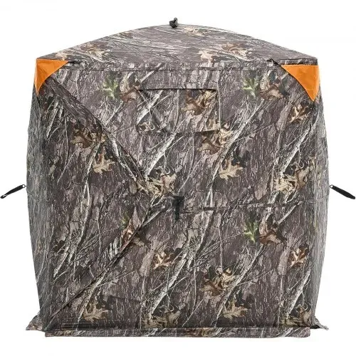 VEVOR Jagdzelt Jagdversteck, 2-3 Personen tragbares Tarnzelt, 270° durchsichtiges Bodenversteck, geeignet für die Truthahn- und Hirschjagd, Jagdunterstand mit Tragetasche, 148 x 148 x 170 cm – Bild 10