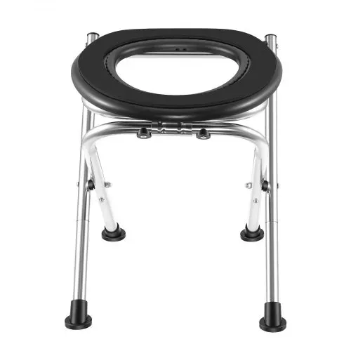 VEVOR Tragbare Campingtoilette 160 kg Belastbar, Faltbare Reisetoilette aus Edelstahl mit Weichem Sitz & Tücherhalter, Geeignet für Lkw-Fahrer Wohnmobilreisen Camping Autoreise Outdoor-Aktivitäten – Bild 10
