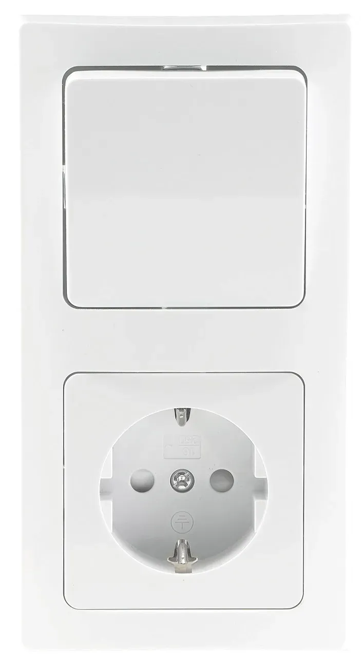 DELPHI Set Steckdosen + Schalter +Rahmen 250V~/ 16A, Steckanschluss, weiß DELPHI Set Steckdosen + Schalter +Rahmen 250V~/ 16A, Steckanschluss, weiß