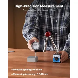 VEVOR Messuhr mit Magnetstativ, Magnetfuß, 0,03 mm Genauigkeit, 0–25,4 mm Bereich, Messuhrhalter, professionell für die Maschineneinrichtung, Messung schmaler Bereiche, leicht abzulesen VEVOR Messuhr mit Magnetstativ, Magnetfuß, 0,03 mm Genauigkeit, 0–25,4 mm Bereich, Messuhrhalter, professionell für die Maschineneinrichtung, Messung schmaler Bereiche, leicht abzulesen