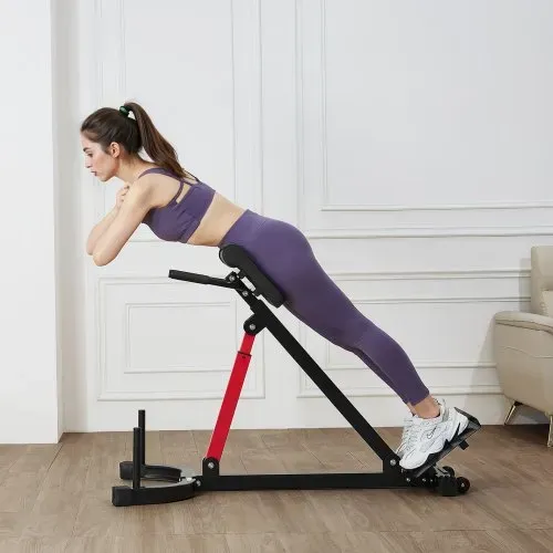 VEVOR multifunktionale Hyperextensionsbank Rückenstrecker Rückenverlängerung römischer Stuhl (Kohlenstoffstahl) 158 kg belastbare rollbare Rückentrainer Fitness-Hantelbank Heim-Fitnessstudio – Bild 7