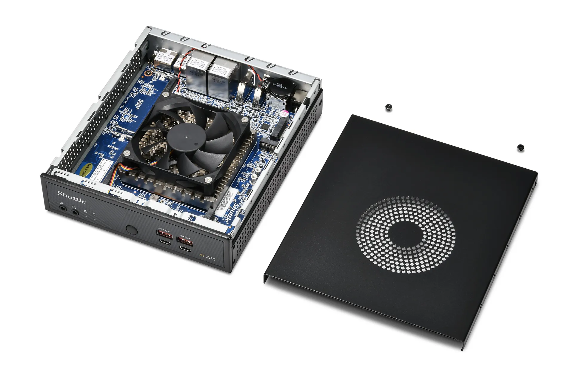 Shuttle Slim AI PC DN11H5 Intel Core Ultra 5 125H, Intel Arc graphics, 2xHDMI, 2x DP, 4x 2.5Gbit LAN, VESA, 24/7 Dauerbetrieb – Bild 6