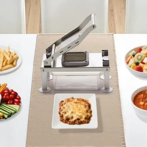 VEVOR Gemüseschneider, Mandolinenschneider, All-in-1-Multischneider mit 9 Klingen, Käsereibe, Zwiebel- & Kartoffelwürfelschneider mit Behälter, Salatspiralschneider, Küchenhelfer & -utensilien – Bild 7