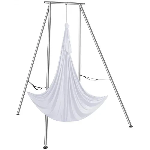 VEVOR Aerial Yoga Hängematte mit Yogarahmen 6 x 2,6 m, Weiß Yoga Swing Air Fliegen, Yoga-Schaukel Hammock Swing 250 kg Max. Tragfähigkeit, inkl. Yoga-Socken & Fußpolster, Anti-Gravity-Übungen – Bild 8