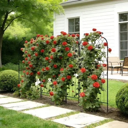 VEVOR Rankgitter, 152x40,5 cm 4er-Pack, Metall Rankhilfe mit Pulverbeschichteter Oberfläche & Verriegelungsmechanismus, Kletterhilfe, Garten Spalier, Pflanzengitter für Blumen, Gemüse & Rosen – Bild 7