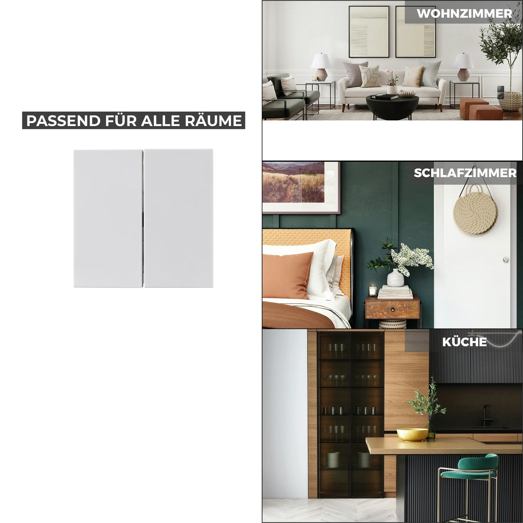 Taster McPower ''Shallow'' 2-fach, 250V~10A, UP, Steckanschluss, weiß – Bild 4