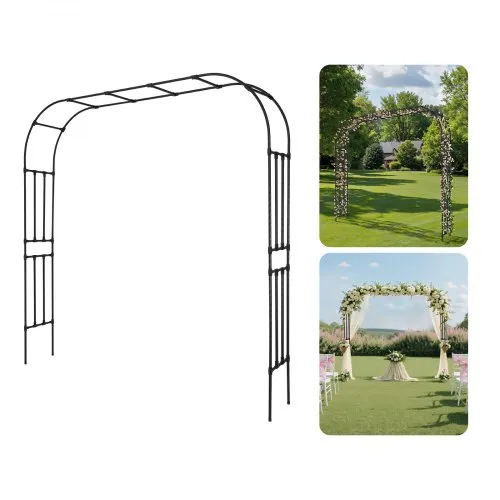 VEVOR Gartenbogen, 2400x2500x400 mm Rosenbogen, Rankhilfe, Kletterhilfe, Metallbogen, stabiler Rosenspalier für den Außenbereich mit Pfählen, ideal für Hof, Rasen, Hochzeitsfeier-Dekoration VEVOR Gartenbogen, 2400x2500x400 mm Rosenbogen, Rankhilfe, Kletterhilfe, Metallbogen, stabiler Rosenspalier für den Außenbereich mit Pfählen, ideal für Hof, Rasen, Hochzeitsfeier-Dekoration