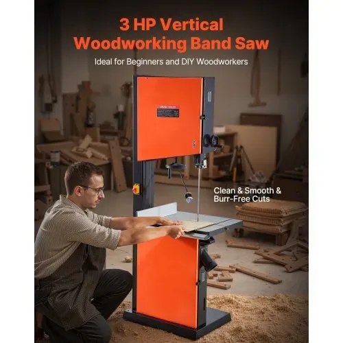 VEVOR Bandsäge, Schnittbreite 457 mm, Bandsäge mit 2240-W-Motor (3 PS), max. Schnitthöhe 406 mm, 690×510 mm Gusseisentisch, mit 360°-Arbeitsleuchte, Gehrungsanschlag, Parallelanschlag VEVOR Bandsäge, Schnittbreite 457 mm, Bandsäge mit 2240-W-Motor (3 PS), max. Schnitthöhe 406 mm, 690×510 mm Gusseisentisch, mit 360°-Arbeitsleuchte, Gehrungsanschlag, Parallelanschlag