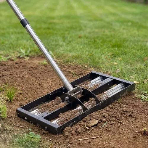 VEVOR Rasenrakel 438x255 mm, Rasen Nivellierrechen mit 161 cm Verstellbarem Stiel, Edelstahl Rasenrechen für Garten & Golfplatz, Lawn Leveling Rake zum Nivellieren von Rasenflächen. – Bild 7