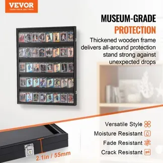 VEVOR Vitrine für Sportkarten in 35 verschiedenen Ausführungen, 617 x 775 x 55 mm, Schaukasten mit 98 % UV-Schutz, PC-Glas, abschließbarer Wandschrank für Fußball, Basketball, Hockey Sammelkarten VEVOR Vitrine für Sportkarten in 35 verschiedenen Ausführungen, 617 x 775 x 55 mm, Schaukasten mit 98 % UV-Schutz, PC-Glas, abschließbarer Wandschrank für Fußball, Basketball, Hockey Sammelkarten