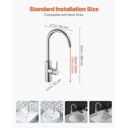 VEVOR berührungsloser Waschtischhahn (verchromtes Silber) Badezimmer, automatische Waschtischarmatur, manueller Sensorhahn, Spültischhahn Wasserhahn Toilettenhahn Waschbeckenarmatur Einhebelmischer – Bild 2