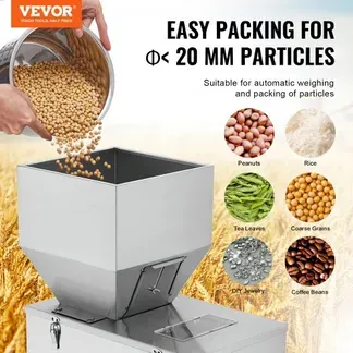 VEVOR Partikelfüllmaschine, 0,022–2,2 lbs/10–1000 g, automatische Füllmaschine mit Fußpedal, Wiegefüllmaschine aus Edelstahl, Wiegefüllmaschine für Bohnen, Samen, Körner, Tee, Granulatverpackung VEVOR Partikelfüllmaschine, 0,022–2,2 lbs/10–1000 g, automatische Füllmaschine mit Fußpedal, Wiegefüllmaschine aus Edelstahl, Wiegefüllmaschine für Bohnen, Samen, Körner, Tee, Granulatverpackung