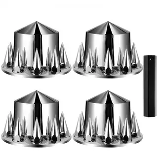 VEVOR Radkappen für die Hinterachse Achsabdeckung mit Spikes für Sattelschlepper, galvanisierte ABS-Radmutternabdeckungen 4 Stk. Montagewerkzeug im Lieferumfang enthalten, komplettes Set Silber VEVOR Radkappen für die Hinterachse Achsabdeckung mit Spikes für Sattelschlepper, galvanisierte ABS-Radmutternabdeckungen 4 Stk. Montagewerkzeug im Lieferumfang enthalten, komplettes Set Silber