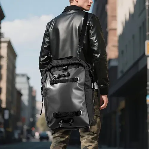 VEVOR Motorradhecktasche Rücksitztasche (30 L) mit wasserfester Regenabdeckung, Motorrad-Gepäckaufbewahrung, Gepäckträgertasche mit Schultergurt universell passende Heckträger Motorradgepäck – Bild 7